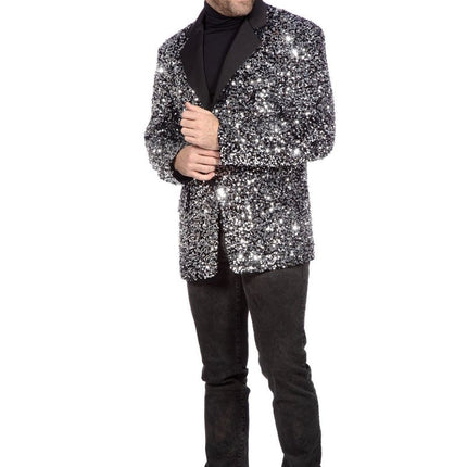 Zilveren Jas Heren Pailletten van Wilbers & Wilbers koop je bij Partywinkel