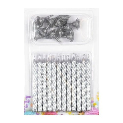 Zilveren Kaarsen 6cm 12st van VDV Benefit koop je bij Partywinkel