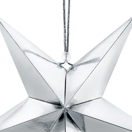 Zilveren Lampion Ster 30cm van Partydeco koop je bij Partywinkel