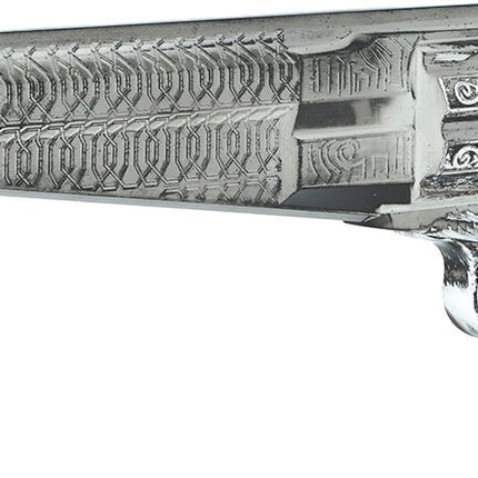 Zilveren Nep Pistool Lang 30cm van Fiestas Guirca koop je bij Partywinkel