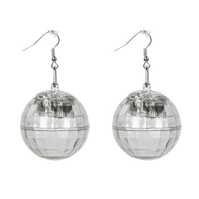Zilveren Oorbellen Discoballen Led van Boland koop je bij Partywinkel