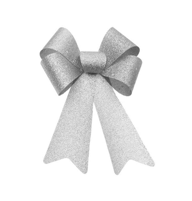 Zilveren Strik Glitter 39cm van CHAKS koop je bij Partywinkel