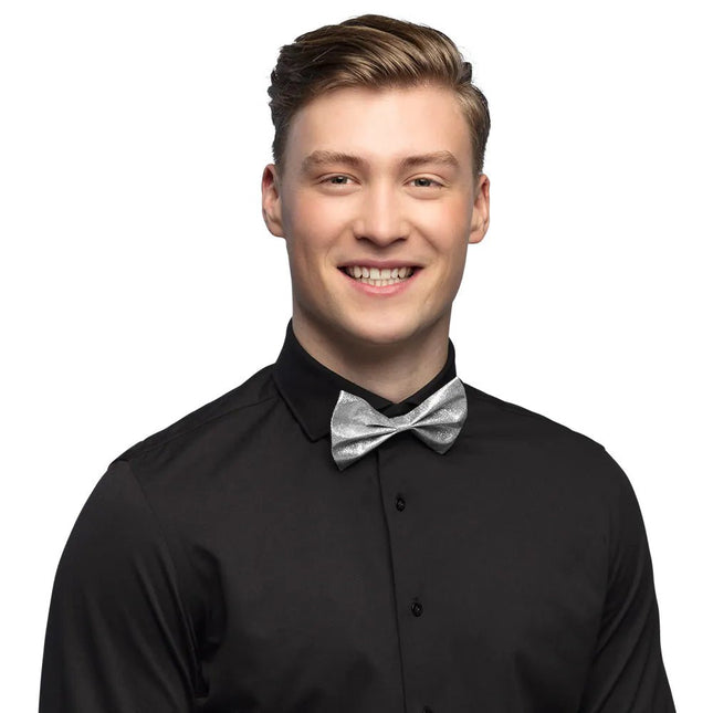 Zilveren Strik Glitter van Boland koop je bij Partywinkel