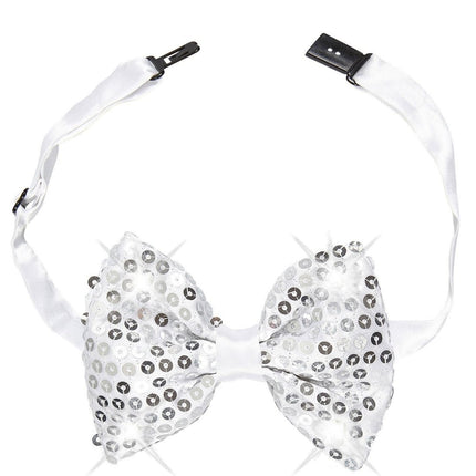 Zilveren Strik Pailletten Met Licht van Widmann koop je bij Partywinkel