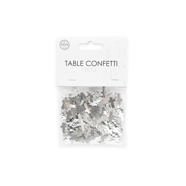 Zilveren Tafelconfetti Kruis 14g van WeFiesta koop je bij Partywinkel