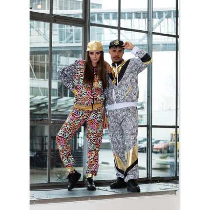 Zilveren Trainingspak Fout Heren Dollar van Boland koop je bij Partywinkel