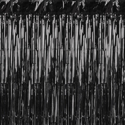 Zwart Deurgordijn 2,5m van Partydeco koop je bij Partywinkel