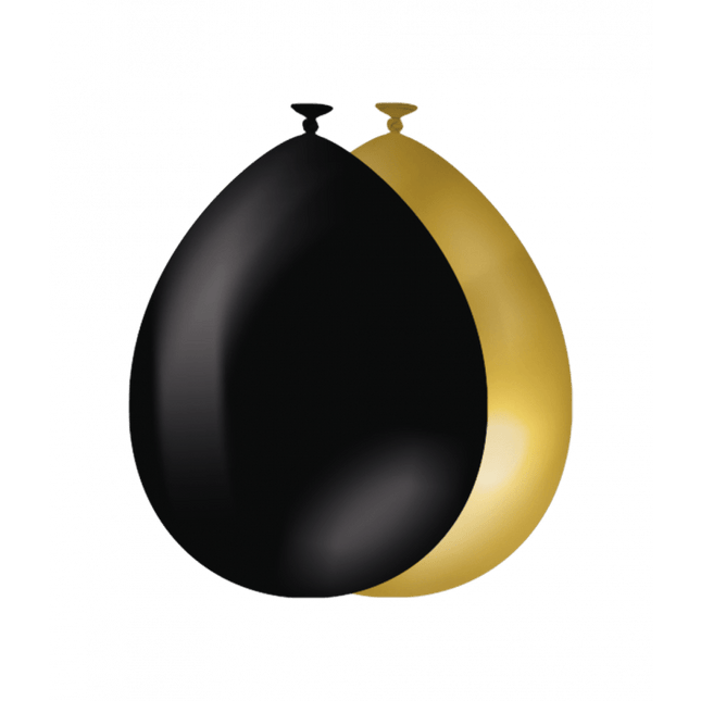 Zwart Gouden Ballonnen 30cm 50st van Paper Dreams koop je bij Partywinkel