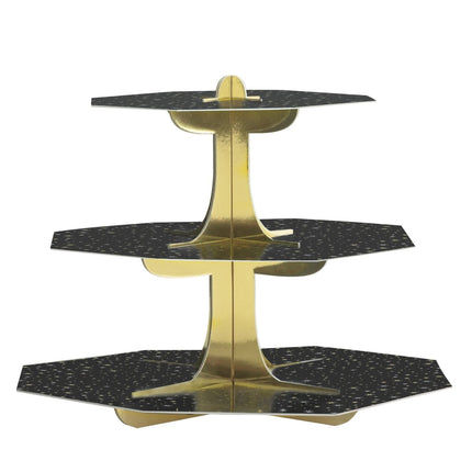 Zwart Gouden Etagere Cupcake van Unique koop je bij Partywinkel