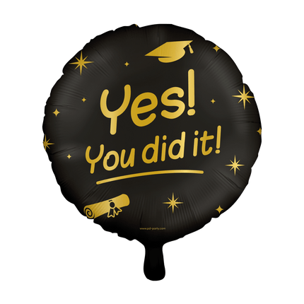 Zwart Gouden Geslaagd Helium Ballon You Did It Leeg 45cm van Paper Dreams koop je bij Partywinkel