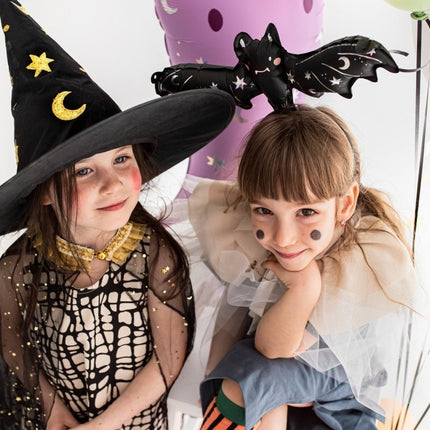 Zwart Gouden Halloween Heksenhoed van Partydeco koop je bij Partywinkel