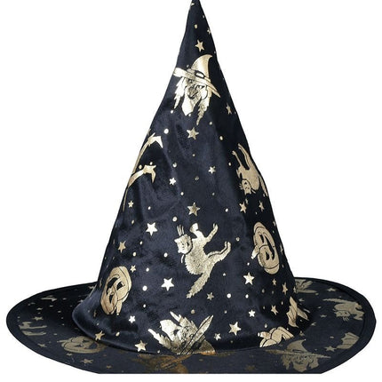 Zwart Gouden Heksenhoed Kind van Fiestas Guirca koop je bij Partywinkel