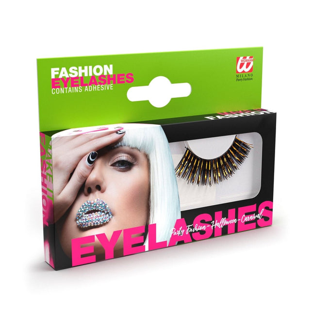 Zwart Gouden Nep Wimpers van Widmann koop je bij Partywinkel