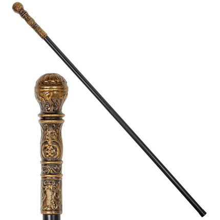 Zwart Gouden Wandelstok 108cm van Widmann koop je bij Partywinkel