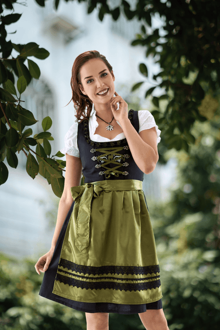 Zwart Groene Dirndl Jurk Oktoberfest Dames van Haus Huberts koop je bij Partywinkel