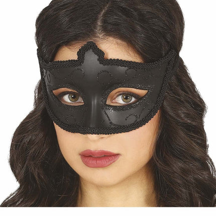 Zwart Masker Glitters van Fiestas Guirca koop je bij Partywinkel