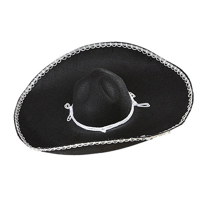 Zwart Witte Sombrero 55cm van Widmann koop je bij Partywinkel