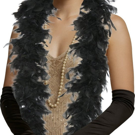 Zwarte Boa Veren 80gr van Fiestas Guirca koop je bij Partywinkel