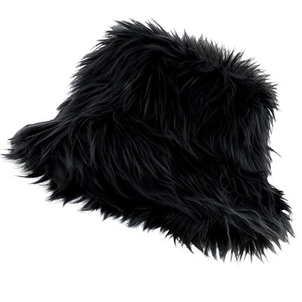 Zwarte Bucket Hat Pluche van Widmann koop je bij Partywinkel