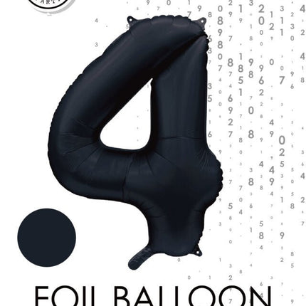 Zwarte Cijfer Ballon 4 Jaar Glans 86cm van WeFiesta koop je bij Partywinkel