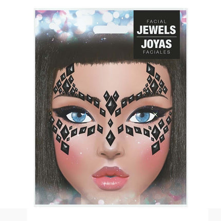 Zwarte Gezicht Stickers Vleermuis 30x14 cm van Fiestas Guirca koop je bij Partywinkel