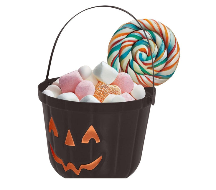Zwarte Halloween Snoep Emmer Pompoen 20cm van Fiestas Guirca koop je bij Partywinkel