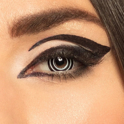 Zwarte Kleurlenzen Witte Spiraal 3Mnd van Boland koop je bij Partywinkel