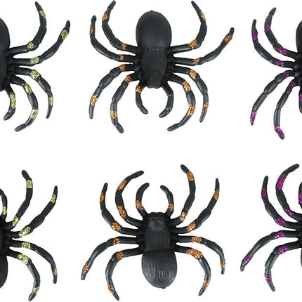 Zwarte Nep Spin Glitter 7cm 6st van Fiestas Guirca koop je bij Partywinkel