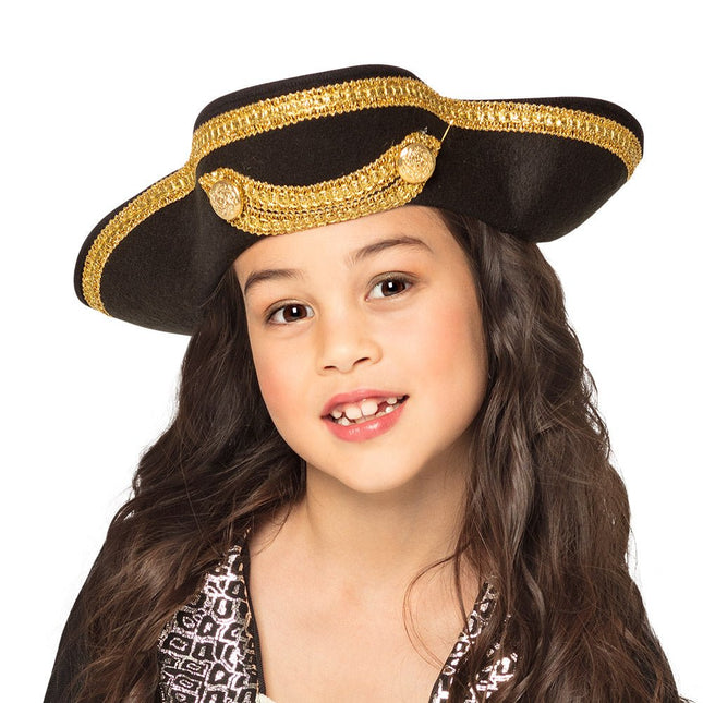 Zwarte Piraten Hoed Kind van Boland koop je bij Partywinkel