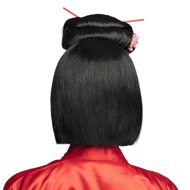 Zwarte Pruik Met Stokjes van Boland koop je bij Partywinkel