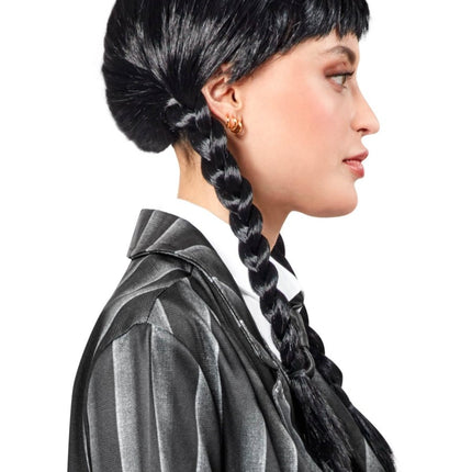 Zwarte Pruik Vlechtjes Dames van Rubies koop je bij Partywinkel