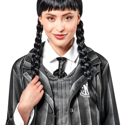 Zwarte Pruik Vlechtjes Dames van Rubies koop je bij Partywinkel