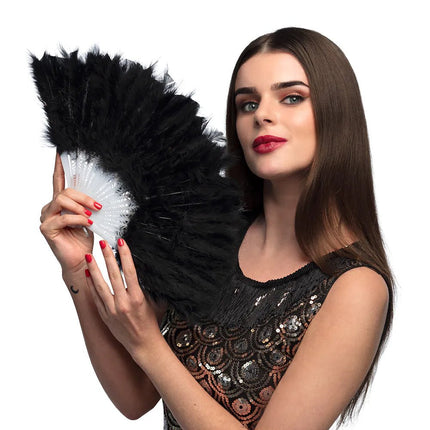 Zwarte Waaier 23cm van Boland koop je bij Partywinkel